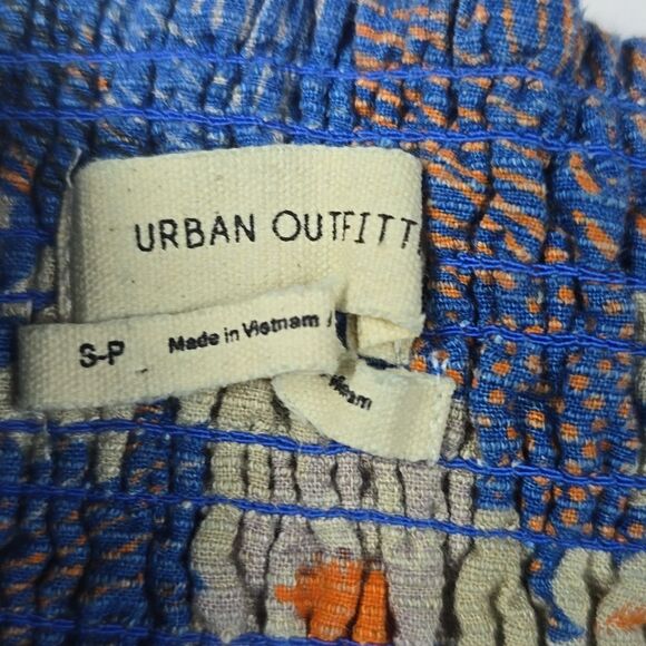 Urban Outfitters UO Juliette Blue Floral Linen Wrap-Around Mini Dress Size‎ S - Picture 6 of 11